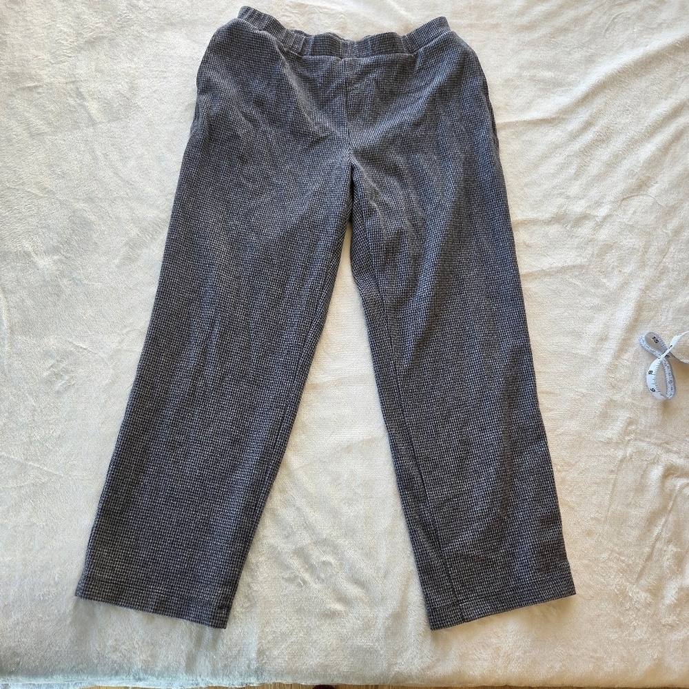 Allison Daley Classic Black Argyle Pull On Pants Size 10 Petite Pocket
